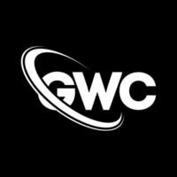 logo gwc. lettera gwc. design del logo della lettera gwc. iniziali gwc logo collegate con cerchio e logo monogramma maiuscolo. tipografia gwc per il marchio tecnologico, aziendale e immobiliare. vettore