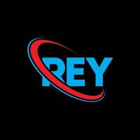 logo rey. lettera rey. design del logo della lettera rey. iniziali logo rey collegate a cerchio e logo monogramma maiuscolo. tipografia rey per il marchio tecnologico, commerciale e immobiliare. vettore