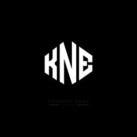 kne lettera logo design con forma poligonale. kne poligono e design del logo a forma di cubo. kne esagonale modello logo vettoriale colori bianco e nero. kne monogramma, logo aziendale e immobiliare.