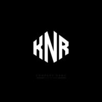 design del logo della lettera knr con forma poligonale. knr poligono e design del logo a forma di cubo. knr modello di logo vettoriale esagonale colori bianco e nero. monogramma knr, logo aziendale e immobiliare.