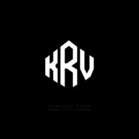 design del logo della lettera krv con forma poligonale. poligono krv e design del logo a forma di cubo. krv esagono logo modello vettoriale colori bianco e nero. monogramma krv, logo aziendale e immobiliare.