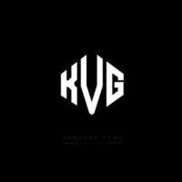 design del logo della lettera kvg con forma poligonale. poligono kvg e design del logo a forma di cubo. kvg esagono logo modello vettoriale colori bianco e nero. monogramma kvg, logo aziendale e immobiliare.