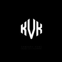 design del logo della lettera kvk con forma poligonale. poligono kvk e design del logo a forma di cubo. kvk esagono logo modello vettoriale colori bianco e nero. monogramma kvk, logo aziendale e immobiliare.