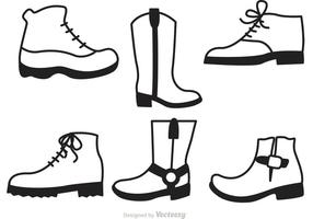 Set di icone di scarpe uomo vettore