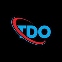 logo tdo. lettera tdo. design del logo della lettera tdo. iniziali logo tdo collegate con cerchio e logo monogramma maiuscolo. tipografia tdo per il marchio tecnologico, commerciale e immobiliare. vettore