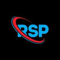 logo rsp. lettera risp. design del logo della lettera rsp. iniziali logo rsp collegate con cerchio e logo monogramma maiuscolo. tipografia rsp per il marchio tecnologico, commerciale e immobiliare. vettore