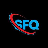 logo sfq. lettera sfq. design del logo della lettera sfq. iniziali sfq logo collegate con cerchio e logo monogramma maiuscolo. tipografia sfq per il marchio tecnologico, commerciale e immobiliare. vettore