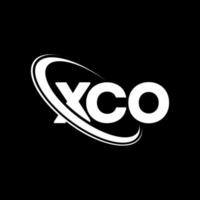 logo xco. lettera xco. design del logo della lettera xco. iniziali logo xco collegate con cerchio e logo monogramma maiuscolo. tipografia xco per il marchio tecnologico, commerciale e immobiliare. vettore