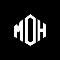 design del logo della lettera mdh con forma poligonale. mdh poligono e design del logo a forma di cubo. mdh esagono vettore logo modello colori bianco e nero. monogramma mdh, logo aziendale e immobiliare.