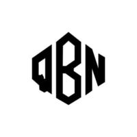 design del logo della lettera qbn con forma poligonale. design del logo a forma di poligono e cubo qbn. modello di logo vettoriale esagonale qbn colori bianco e nero. monogramma qbn, logo aziendale e immobiliare.