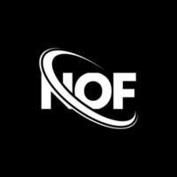 nof logo. nof lettera. design del logo della lettera nof. iniziali nof logo collegate a cerchio e logo monogramma maiuscolo. tipografia nof per il marchio tecnologico, commerciale e immobiliare. vettore