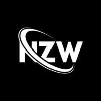 logo nzw. nzw lettera. design del logo della lettera nzw. iniziali nzw logo collegate con cerchio e logo monogramma maiuscolo. tipografia nzw per il marchio tecnologico, commerciale e immobiliare. vettore