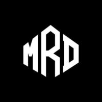 mrd lettera logo design con forma poligonale. mrd poligono e design del logo a forma di cubo. mrd esagono logo modello vettoriale colori bianco e nero. monogramma mrd, logo aziendale e immobiliare.