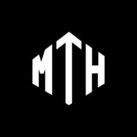 mth lettera logo design con forma poligonale. mth poligono e design del logo a forma di cubo. modello di logo vettoriale esagono mth colori bianco e nero. mth monogramma, logo aziendale e immobiliare.
