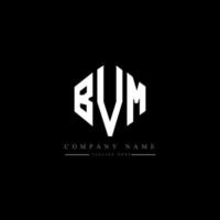 design del logo della lettera bvm con forma poligonale. design del logo a forma di poligono e cubo bvm. bvm esagono logo modello vettoriale colori bianco e nero. monogramma bvm, logo aziendale e immobiliare.