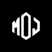 design del logo della lettera moj con forma poligonale. design del logo a forma di poligono e cubo moj. moj esagono logo modello vettoriale colori bianco e nero. monogramma moj, logo aziendale e immobiliare.