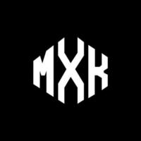 design del logo della lettera mxk con forma poligonale. mxk poligono e design del logo a forma di cubo. mxk modello di logo vettoriale esagonale colori bianco e nero. monogramma mxk, logo aziendale e immobiliare.