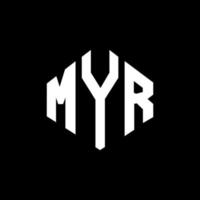 design del logo della lettera myr con forma poligonale. design del logo a forma di poligono e cubo myr. myr esagono logo modello vettoriale colori bianco e nero. monogramma myr, logo aziendale e immobiliare.