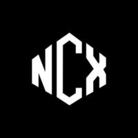 design del logo della lettera ncx con forma poligonale. ncx poligono e design del logo a forma di cubo. ncx modello di logo vettoriale esagonale colori bianco e nero. monogramma ncx, logo aziendale e immobiliare.