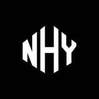 design del logo della lettera nhy con forma poligonale. nhy poligono e design del logo a forma di cubo. nhy modello di logo vettoriale esagonale colori bianco e nero. nhy monogramma, logo aziendale e immobiliare.