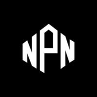 design del logo della lettera npn con forma poligonale. design del logo a forma di poligono e cubo npn. modello di logo vettoriale esagonale npn colori bianco e nero. monogramma npn, logo aziendale e immobiliare.