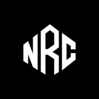 design del logo della lettera nrc con forma poligonale. poligono nrc e design del logo a forma di cubo. modello di logo vettoriale esagonale nrc colori bianco e nero. monogramma nrc, logo aziendale e immobiliare.