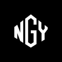 design del logo della lettera ngy con forma poligonale. ngy poligono e design del logo a forma di cubo. modello di logo vettoriale esagonale ngy colori bianco e nero. monogramma ngy, logo aziendale e immobiliare.