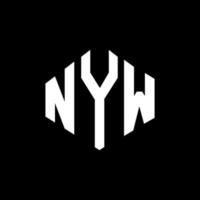 nyw lettera logo design con forma poligonale. nyw poligono e design del logo a forma di cubo. nyw modello di logo vettoriale esagonale colori bianco e nero. nyw monogramma, logo aziendale e immobiliare.