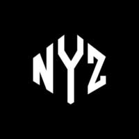 design del logo della lettera nyz con forma poligonale. nyz poligono e design del logo a forma di cubo. nyz esagono vettore logo modello colori bianco e nero. nyz monogramma, logo aziendale e immobiliare.