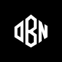 design del logo della lettera obn con forma poligonale. obn poligono e design del logo a forma di cubo. obn esagono vettore logo modello colori bianco e nero. monogramma obn, logo aziendale e immobiliare.