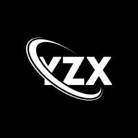 logo yzx. lettera yzx. design del logo della lettera yzx. iniziali logo yzx legate a cerchio e logo monogramma maiuscolo. tipografia yzx per il marchio tecnologico, commerciale e immobiliare. vettore