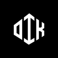 oik lettera logo design con forma poligonale. oik poligono e design del logo a forma di cubo. oik esagono vettore logo modello colori bianco e nero. monogramma oik, logo aziendale e immobiliare.