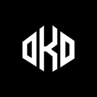 oko lettera logo design con forma poligonale. oko poligono e design del logo a forma di cubo. oko modello di logo vettoriale esagonale colori bianco e nero. monogramma oko, logo aziendale e immobiliare.