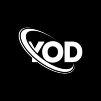 yod logo. yod lettera. design del logo della lettera yod. iniziali yod logo collegate a cerchio e logo monogramma maiuscolo. tipografia yod per il marchio tecnologico, commerciale e immobiliare. vettore