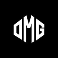 omg lettera logo design con forma poligonale. omg poligono e design del logo a forma di cubo. omg modello di logo vettoriale esagonale colori bianco e nero. omg monogramma, logo aziendale e immobiliare.