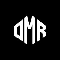 design del logo della lettera omr con forma poligonale. omr poligono e design del logo a forma di cubo. omr esagono logo modello vettoriale colori bianco e nero. monogramma omr, logo aziendale e immobiliare.