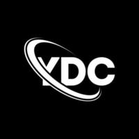 logo ydc. lettera ydc. design del logo della lettera ydc. iniziali logo ydc collegate con cerchio e logo monogramma maiuscolo. tipografia ydc per il marchio tecnologico, commerciale e immobiliare. vettore