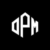 design del logo della lettera opm con forma poligonale. opm poligono e design del logo a forma di cubo. opm esagono logo modello vettoriale colori bianco e nero. monogramma opm, logo aziendale e immobiliare.