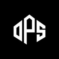 design del logo della lettera ops con forma poligonale. design del logo a forma di poligono e cubo ops. ops esagono vettore logo modello colori bianco e nero. monogramma ops, logo aziendale e immobiliare.