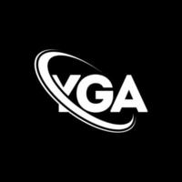 logo yga. lettera yga. design del logo della lettera yga. iniziali logo yga collegate con cerchio e logo monogramma maiuscolo. tipografia yga per il marchio tecnologico, commerciale e immobiliare. vettore