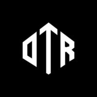 otr lettera logo design con forma poligonale. otr poligono e design del logo a forma di cubo. otr modello di logo vettoriale esagonale colori bianco e nero. otr monogramma, logo aziendale e immobiliare.