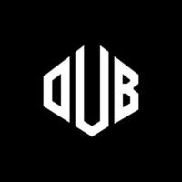 oub lettera logo design con forma poligonale. oub poligono e design del logo a forma di cubo. oub modello di logo vettoriale esagonale colori bianco e nero. oub monogramma, logo aziendale e immobiliare.