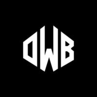 owb lettera logo design con forma poligonale. owb poligono e design del logo a forma di cubo. owb modello di logo vettoriale esagonale colori bianco e nero. monogramma owb, logo aziendale e immobiliare.
