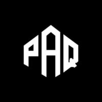 design del logo della lettera paq con forma poligonale. poligono paq e design del logo a forma di cubo. paq esagono vettore logo modello colori bianco e nero. monogramma paq, logo aziendale e immobiliare.