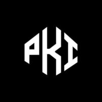 pki lettera logo design con forma poligonale. pki poligono e design del logo a forma di cubo. pki esagono logo modello vettoriale colori bianco e nero. monogramma pki, logo aziendale e immobiliare.
