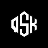 design del logo della lettera qsk con forma poligonale. qsk poligono e design del logo a forma di cubo. qsk esagono logo modello vettoriale colori bianco e nero. monogramma qsk, logo aziendale e immobiliare.