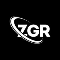 logo zgr. lettera zgr. design del logo della lettera zgr. iniziali zgr logo collegate con cerchio e logo monogramma maiuscolo. tipografia zgr per il marchio tecnologico, commerciale e immobiliare. vettore