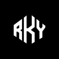 design del logo della lettera rky con forma poligonale. design del logo a forma di poligono e cubo rky. modello di logo vettoriale esagonale rky colori bianco e nero. monogramma rky, logo aziendale e immobiliare.