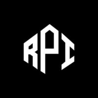 design del logo della lettera rpi con forma poligonale. design del logo a forma di poligono e cubo rpi. rpi esagono logo modello vettoriale colori bianco e nero. monogramma rpi, logo aziendale e immobiliare.