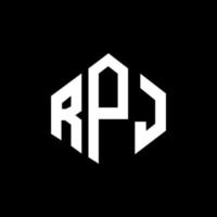 design del logo della lettera rpj con forma poligonale. design del logo a forma di poligono e cubo rpj. rpj esagono logo modello vettoriale colori bianco e nero. monogramma rpj, logo aziendale e immobiliare.